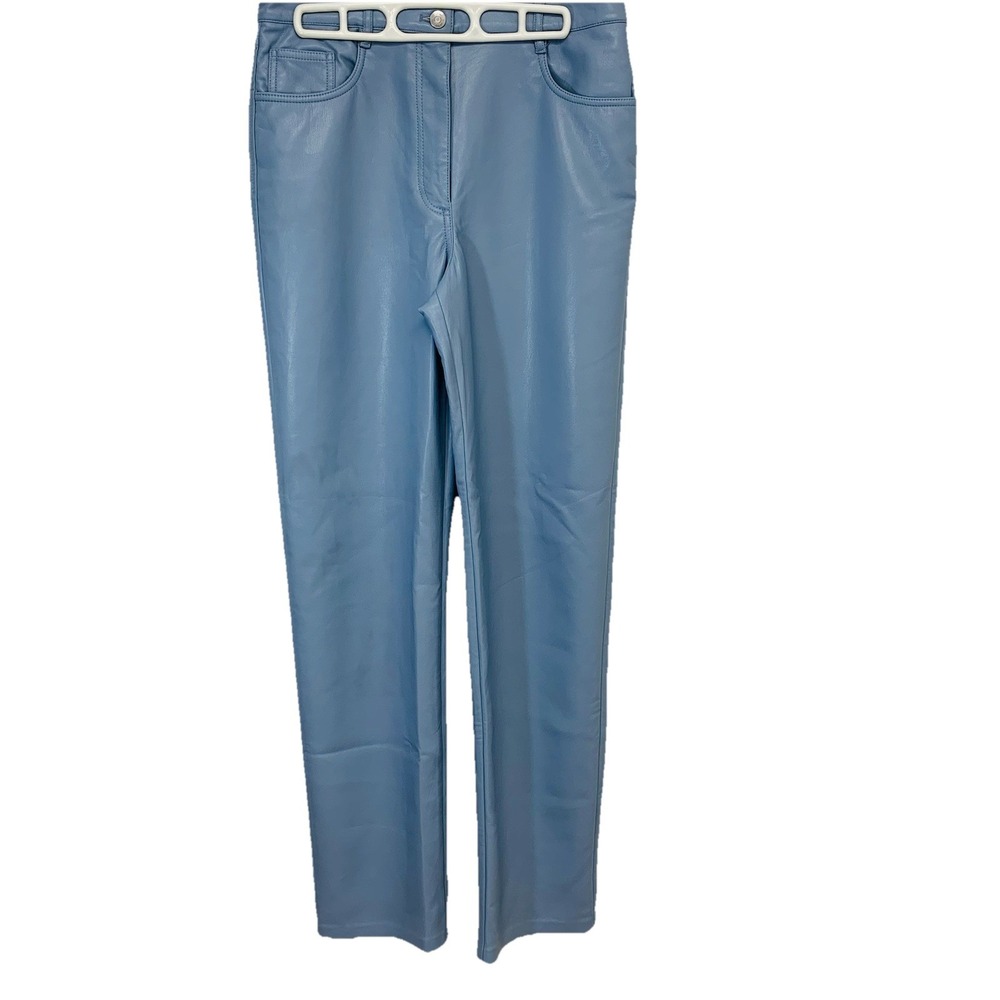 Wilfred Aritzia Faux Leather Pants Sz 10 Melina High Rise Straight  ‎ READ FLAW